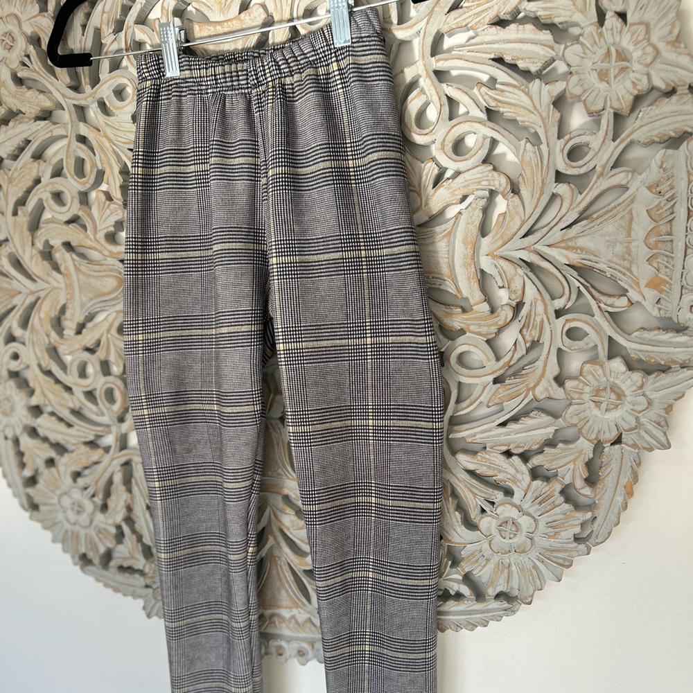 Just Cozy Glen Check Leggings with Fluffy Lining – Size XS, Warm & Stylish